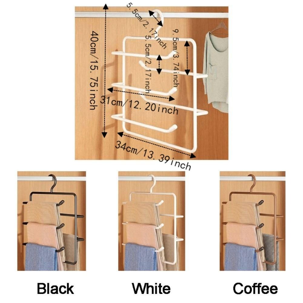 Iron Multi-Layer Trouser Racks Hanging Scarf Tie Rack Multi-functional Pants Hangers  for Home