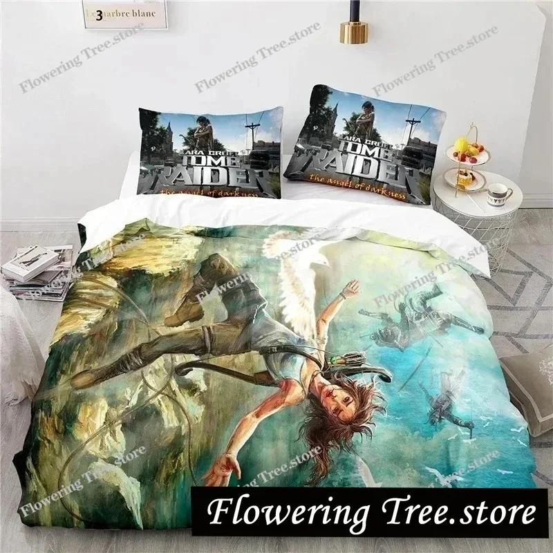 3D Print Game Tomb Raider Bedding Set Boys Girls Twin Queen Size Duvet Cover Pillowcase Bed Kids Adult Home Textile