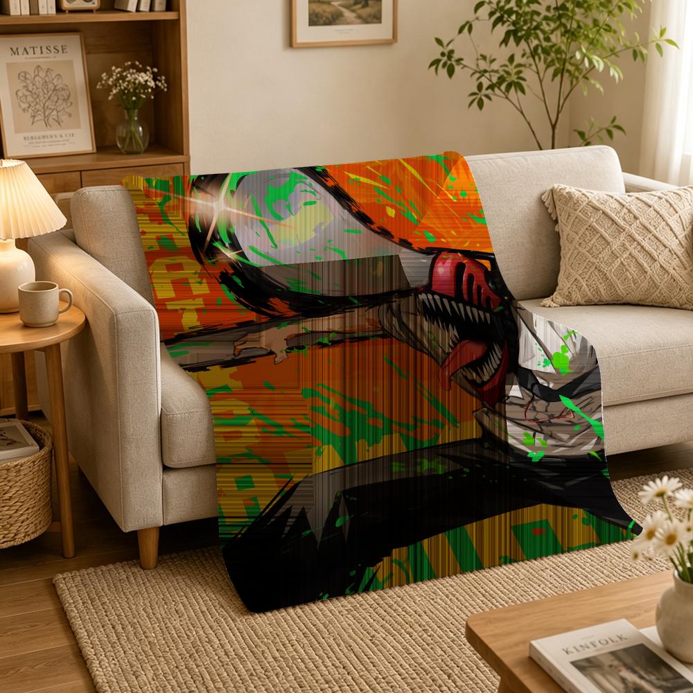 Anime C-Chainsawman Throw Blankets Soft Warm Flannel Blanket Bedding For Bed Living Room Home Sofa