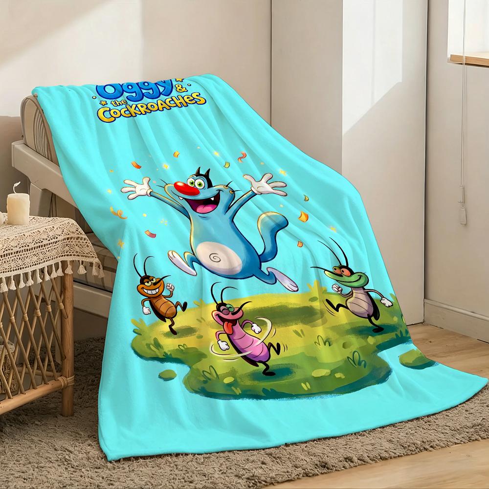 O-oggys and the Cockroaches Throw Lightweight 240g Flannel Blanket Soft Skin-friendly for Summer Cooling