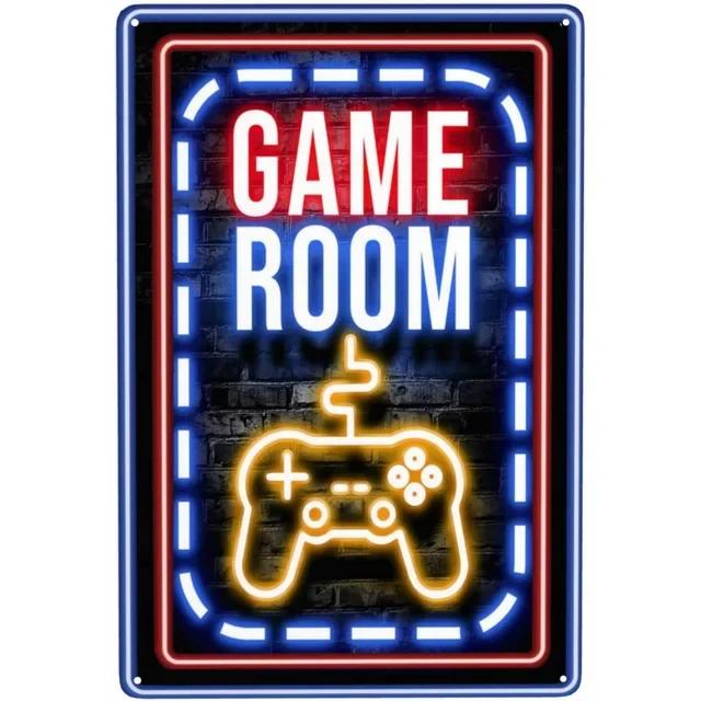 Retro Gamer At Work Metal Tin Sign Vintage Wall Art Poster for Game Room Café Garage Club Bar Pubs Iron