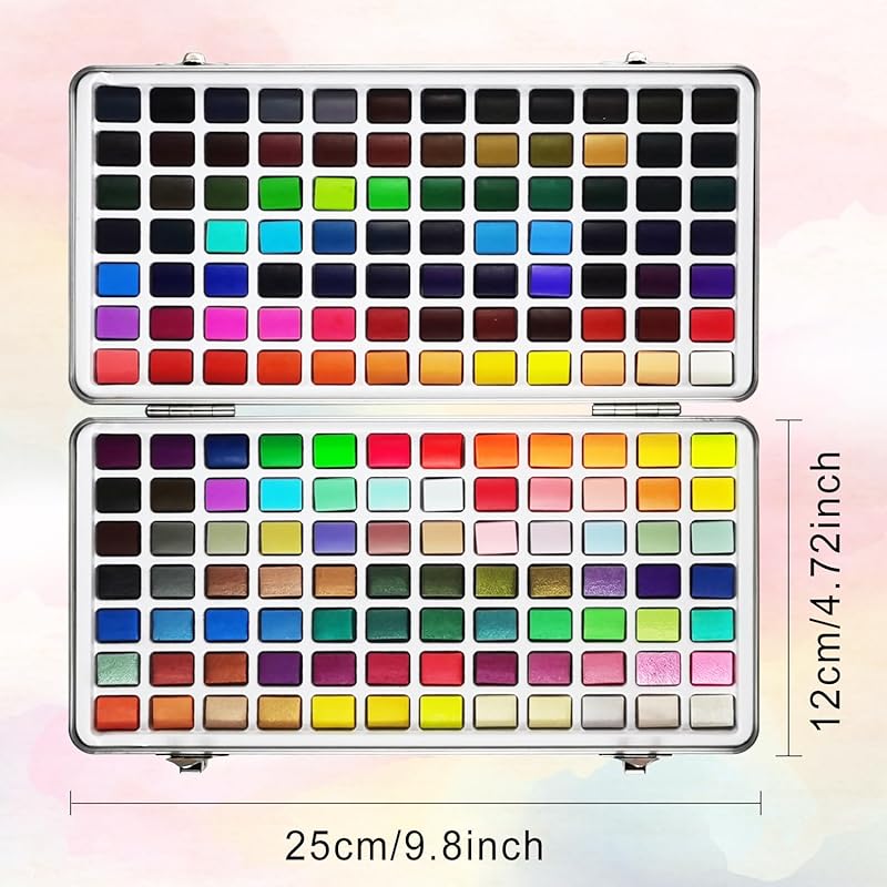 solid watercolor 168 color paint set solid watercolor paints watercolor paint set water brush pen with pallet mobile box watercolor paints travel set