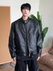 Men’s Autumn Retro Stand Collar Motorcycle PU Leather Jacket - New Design, Handsome and Casual