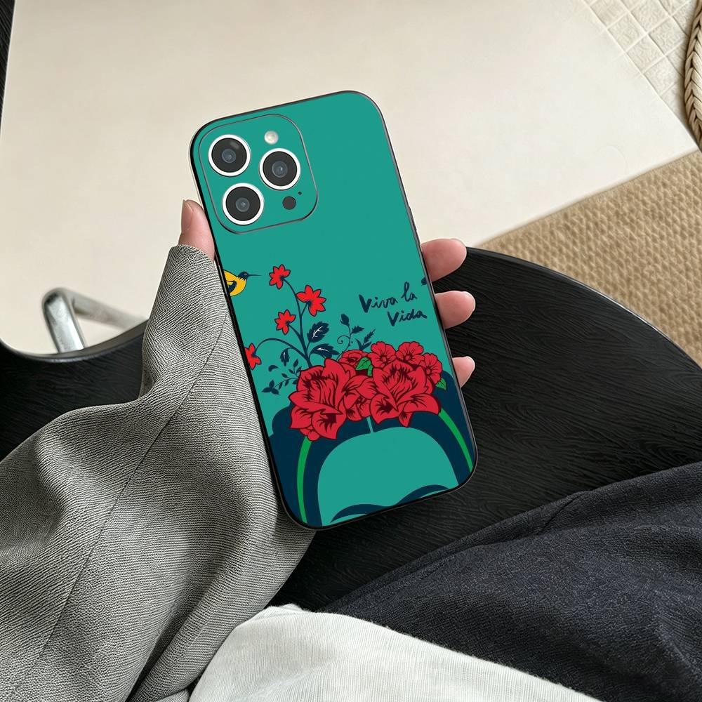 Art F-Fridas K-Kahlo COOL Phone Case For iPhone 17, 16,15,14,13,12,11 Plus,Pro Max, Others Soft Black Cover