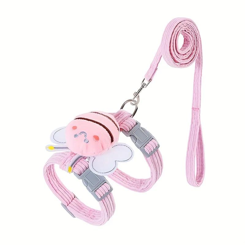 Decorazione Ape Piccola Imbracatura e Guinzaglio Regolabili Traspiranti per Gatti Collezione Imbracatura per Gatti con Decorazione Ape in Peluche Regolabile