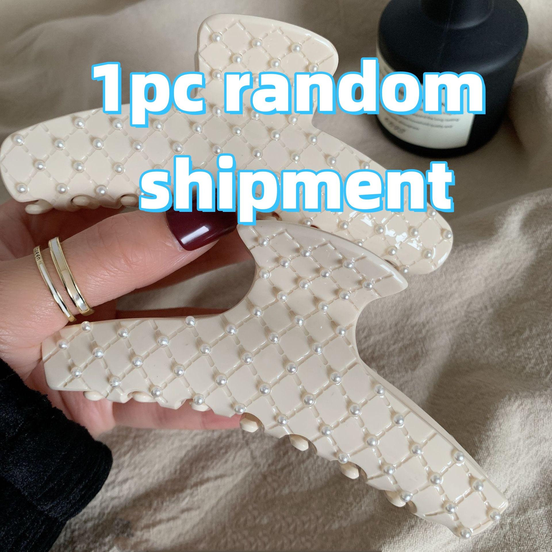 

1 шт. Распродажа Случайная заколка для волос с уксусной кислотой Молочно-белая Забавная ромбовидная решетка Жемчуг Зажим-краб Французский Элегантный Темперамент Сотни 1pc