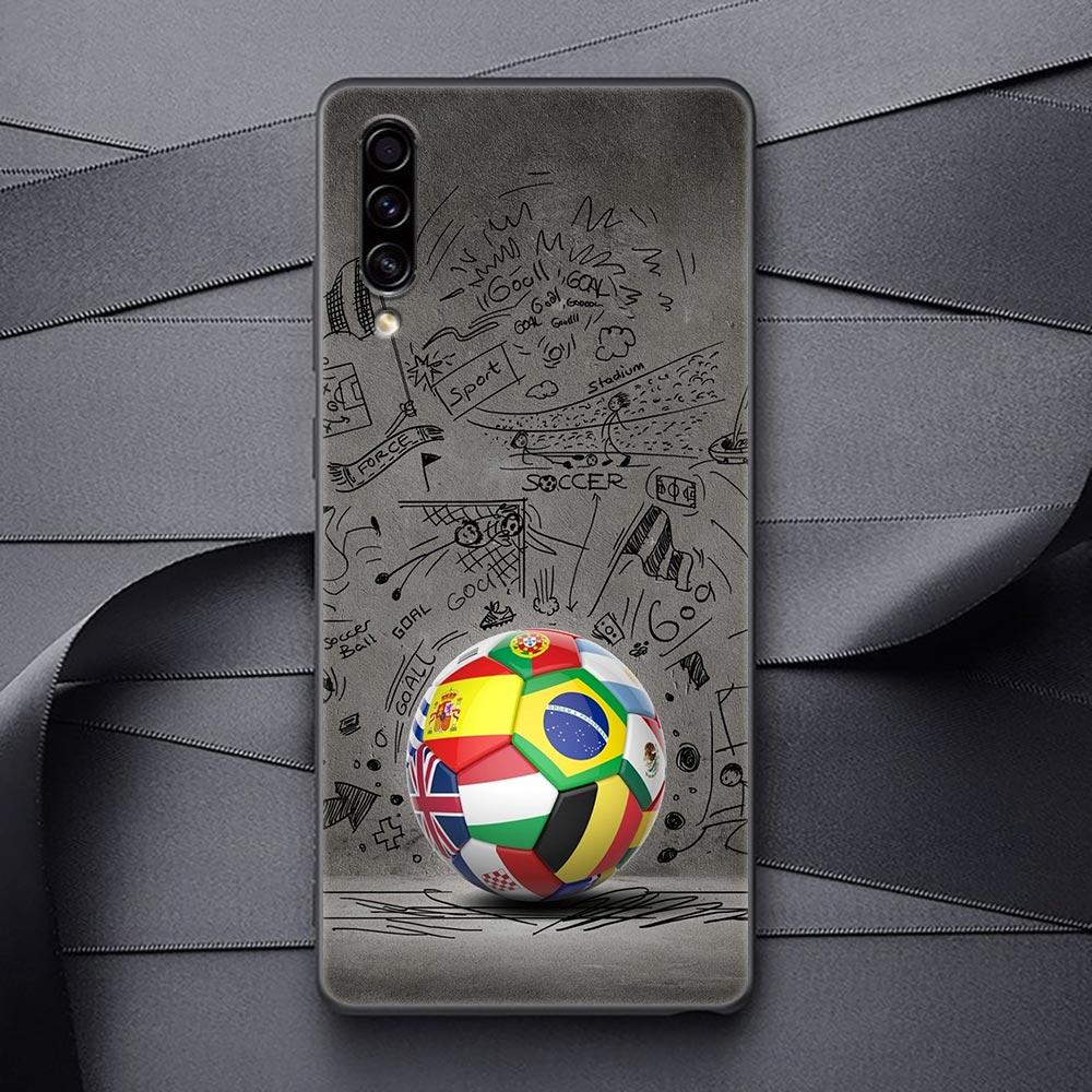 Football Silicone Case For Samsung Galaxy A57 A56 A55 A36 A35 A37 A26 A17 A07 A50 A50s A70 A80 A7 A9 2018 Cover Fire Soccer Ball