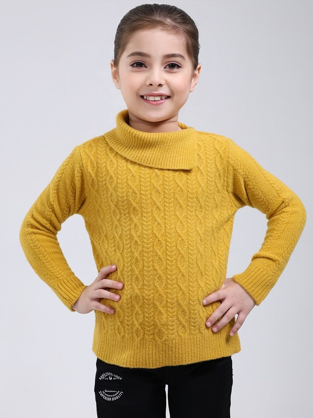 Monte Carlo Girl Regular Fit Mustard Pullover 4-5 Years горчичный