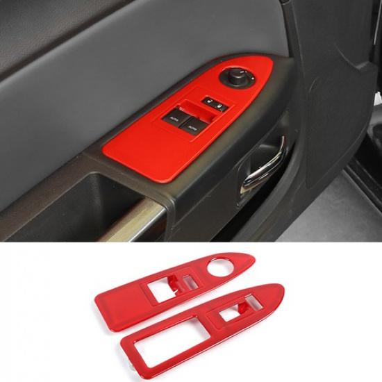 Interior Window Lift Switch Panel Trim Frame For Dodge Challenger 2009-2014 Red