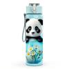 1PC Panda Inside Blue Tea Cup Print 750ml Color Plastic Sports Water Bottle Leakproof Flip Straw Lid Suitable for Sports Office Home Use