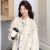 Suede Velvet Couple's Jacket - Spring/Autumn , Chinese Style, Unisex, Loose Fit, Trendy Outerwear.
