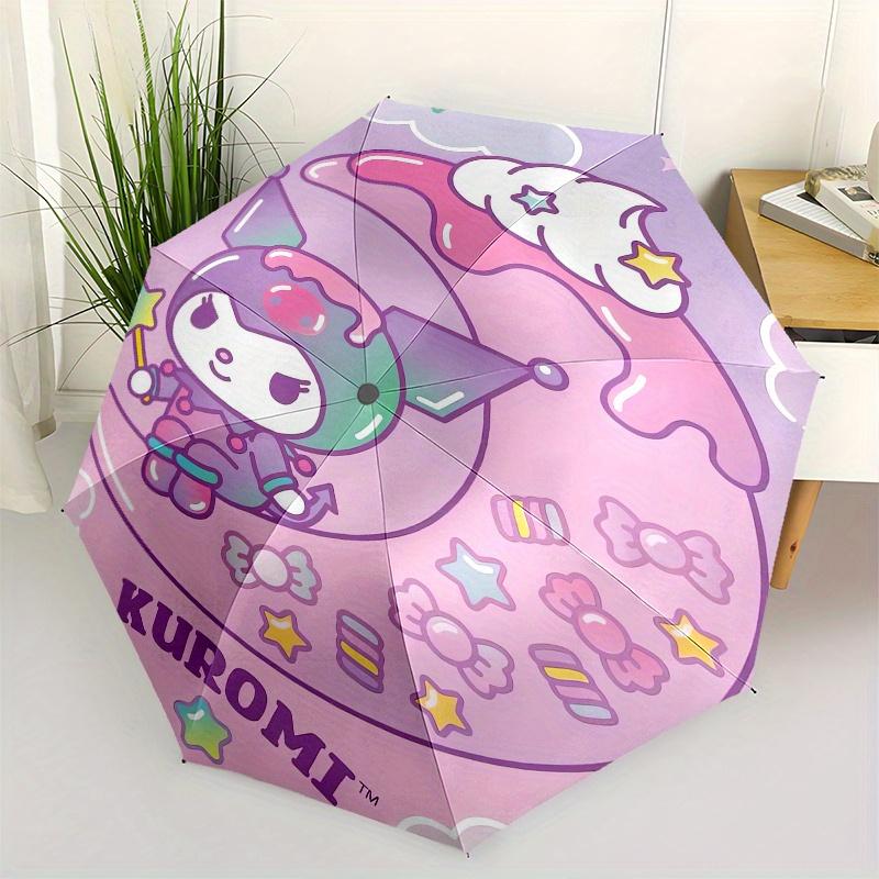 

Kuromi,Moon Automatic Folding Umbrella-Simple 8-Rib Design, Bright Cartoon Pattern, Durable Iron Frame, Suitable For Travel, Outdoor, Beach-