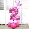 Elegant 32" Number Foil Balloon For Birthday Wedding And Party Decor Blue/pink