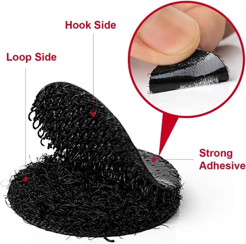 Adhesive Tape Household Use Touches Fastener Black Pad Fixed Patch Double Sided Mat Grip Strap Self-adhesive DIY Apparel