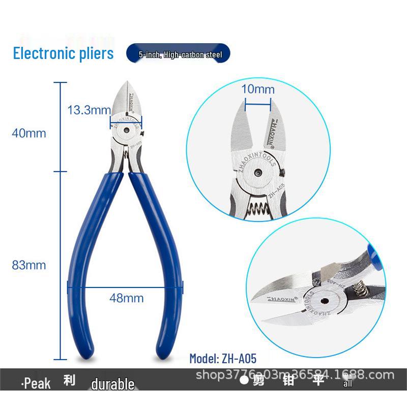 High-Quality Alloy Steel Japanese Mini Angled Cutters for Network Cable - Flat Jaw Shears with Angled Tip