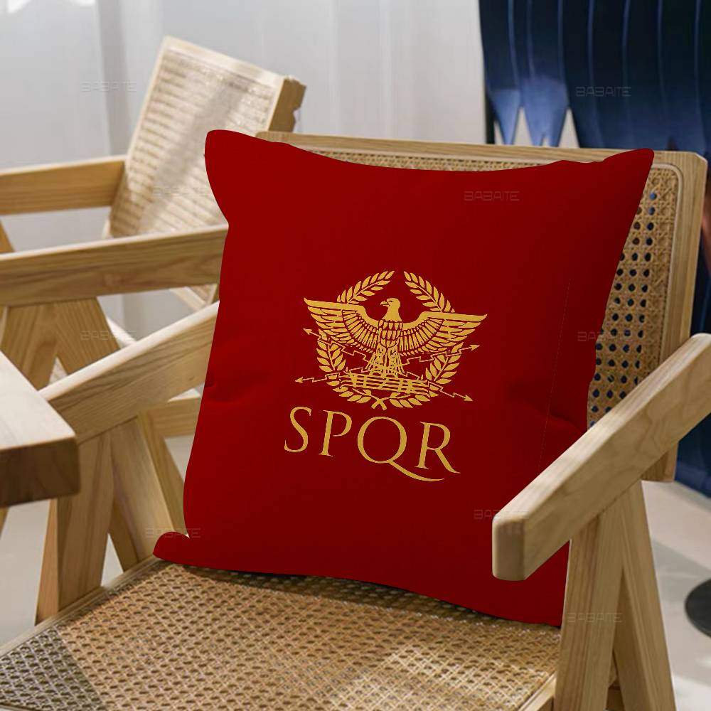 Roman S-SPQRS Pillow Covers Cartoon Sofa Decorative Home Double-sided Printing Short Plush Cute Cushion Cover