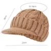 Men's Winter Knit Duckbill Cap: Thick Velvet-Lined, Warm Wool Hat for Cold Weather