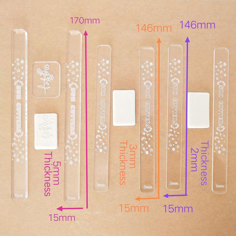 2 szt. Akryl 2/3/5 mm ceramika polimerowa glina grubość linijka wałek do ciasta prowadnice paski patyczki do kolczyków biżuteria wisiorki tworzenie