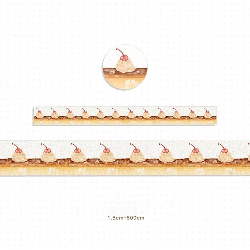 Multi-Pattern Fruit Cake Washi Tape Adhesive Fruit Pattern Journal Notes Cake Theme Crafts Making Album Journal Planner Tape