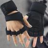 Unisex Half-Finger Fitness Gloves with Grip Straps for Pull-up, Dumbbell, Deadlift & Barbell Support