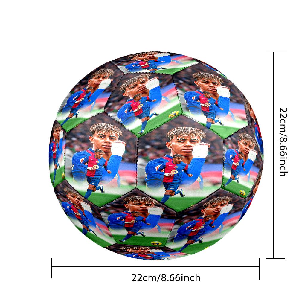 Lamine Yamal 19 Fcb Champions Celebration Size 5 Soccer Football Machine Sewn Indoor/Outdoor Training and Matches Unique Gift for Soccer Lovers