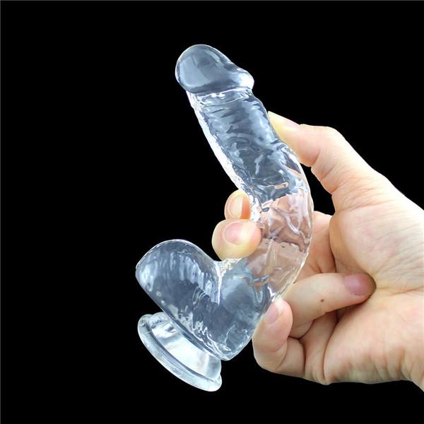Realistischer Jelly-Dildo mit starkem Saugnapf, flexibler Peniskomp