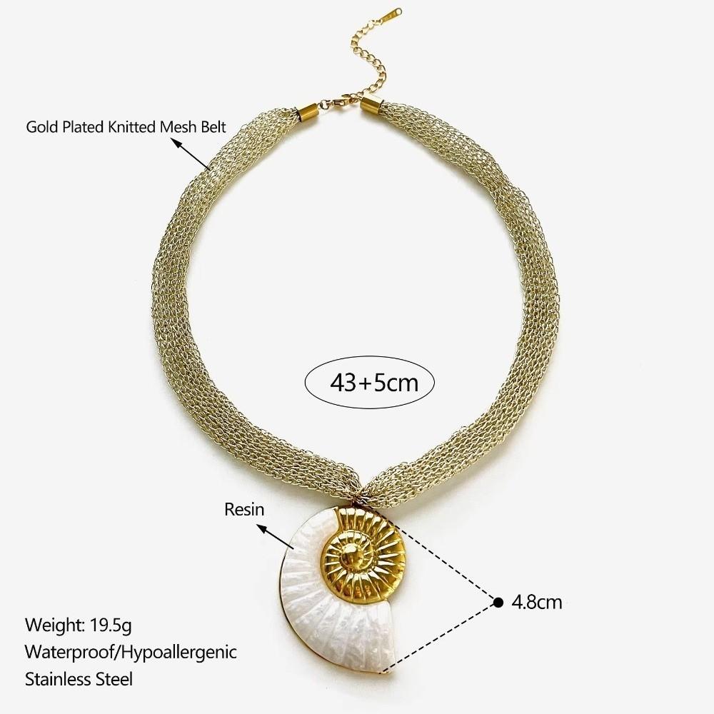 Fashion Geometric Woven Necklace Shell Bohemian Style Clavicle Chain Rope Woven adjustable Choker Necklace