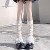Lace Trim Knitted Leg Warmer Warm Knitted Fabric Bow Tiered Socks  Japanese Style
