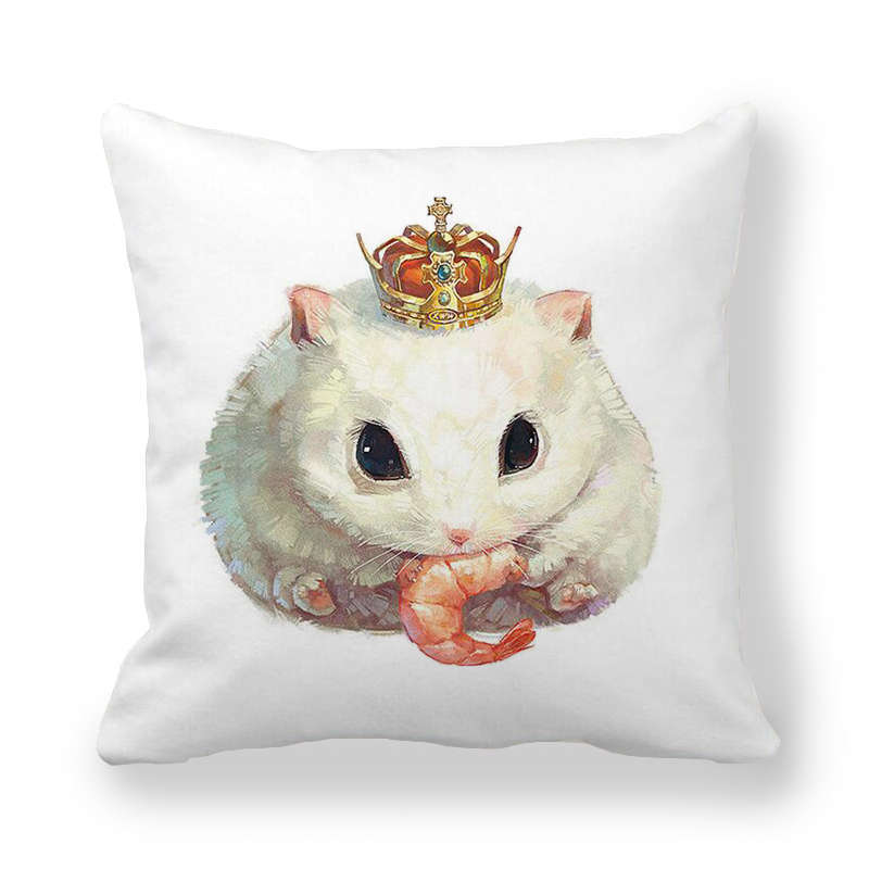Cartoonish Cute Animal Patterns Digital Printing Short Plush Pillow Covers For Car Sofa Office Cushion Cover Home Goods