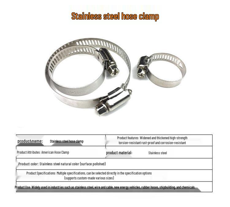 Stainless Steel Natural Gas Pipe U-Bolt Hose Clamp 201/304 Fixed Clip