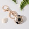 Keychain Pendant Rhinestones Inlaid Football Design Key Chain with Enamel Finish Lobster Clasp Backpacks Accessory