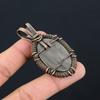 Silver Sheen Obsidian Gemstone Pure Copper Wire Wrapped Handmade Pendant Jewelry