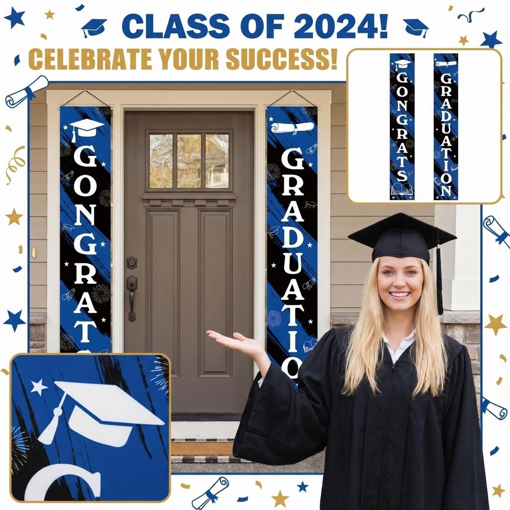 Graduation Class Decoration Door Flag Hanging Flag Graduation Party Decoration Supplies
