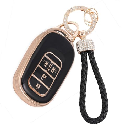 

[ZANEKO] Новый чехол для ключа Vezel, совместимый с Honda N-BOX JF5 JF6, чехол для ключа Vezel Civic N-BOX Custom (Двусторонний слайдер, золото-черный