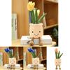 Adorable Lifelike Tulip Plush Toy Comfortable Soft Flower Pot Doll For Home Decor