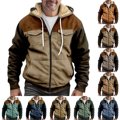 Chaqueta de bolsillo doble con botones gruesos para hombre con inserto de bolsillo Chaqueta de algodón