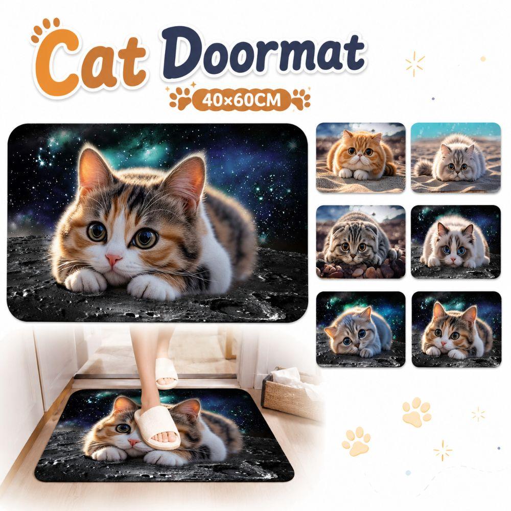Non-slip Bathroom Carpet Water-absorbing Bedroom Door Rug Cute Optical Illusion Doormat  Home Decor