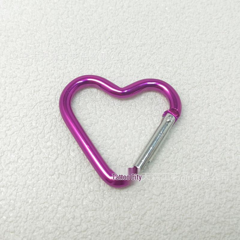Mini Heart Carabiner: Aluminum Eight-Shaped Hook for Outdoor and Clothing Use