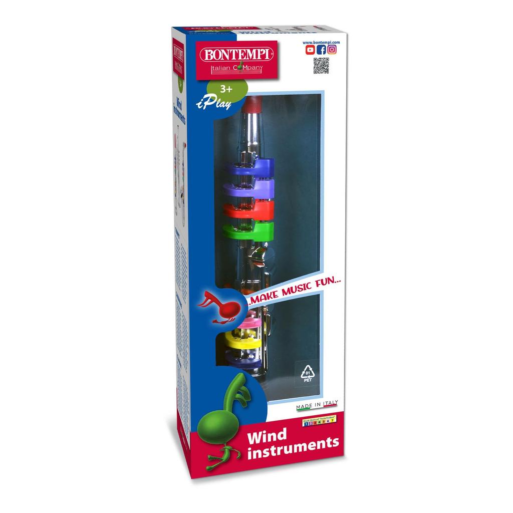 Instrument muzyczny zabawka klarnet flet dmuchany zabawka edukacyjna prezent dla 3 latka srebrny klarnet 8 klawiszy dla dzieci [BONTEMPI 42cm] (324431)