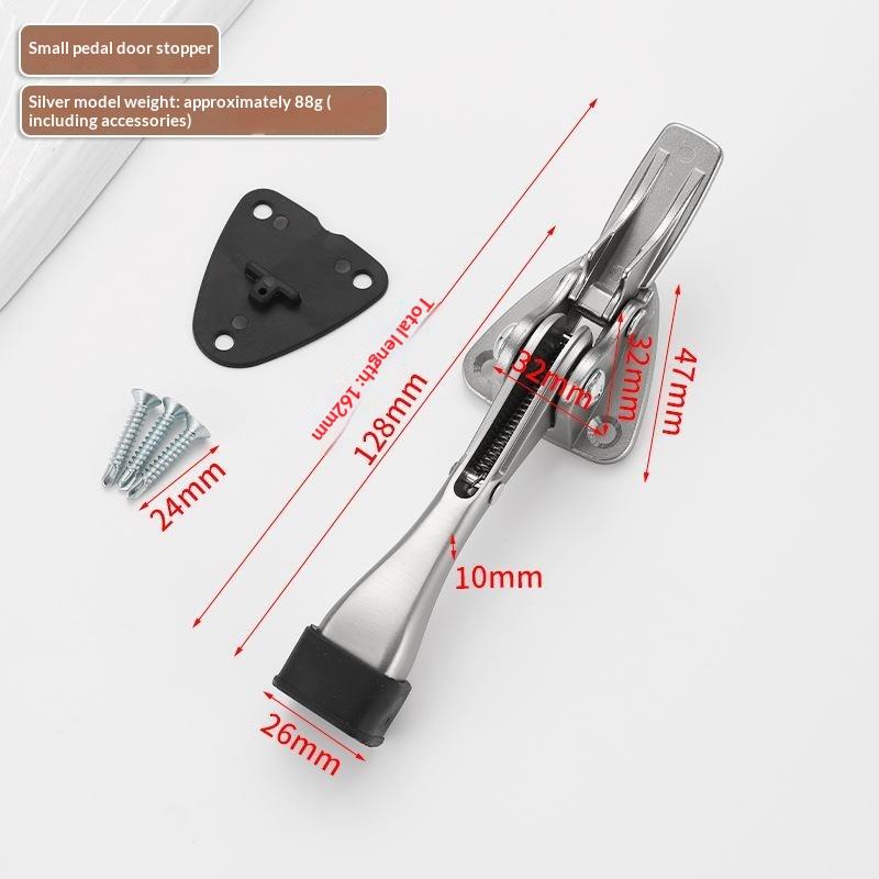Kick Down Door Stopper Easy Pedal Long Lasting Use 1 Set Anti Rust Hardware Floor Holder for Home Office Hotel Apartment