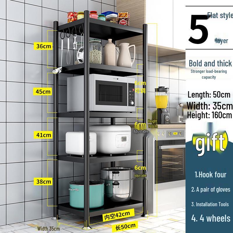 Freestanding Multi-Layer Kitchen Storage Rack for Microwave and Pots