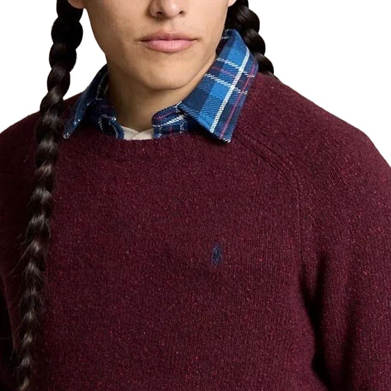 Polo Ralph Lauren Wool Blend Crew Neck Sweater Men sweater Wine 710918135-006