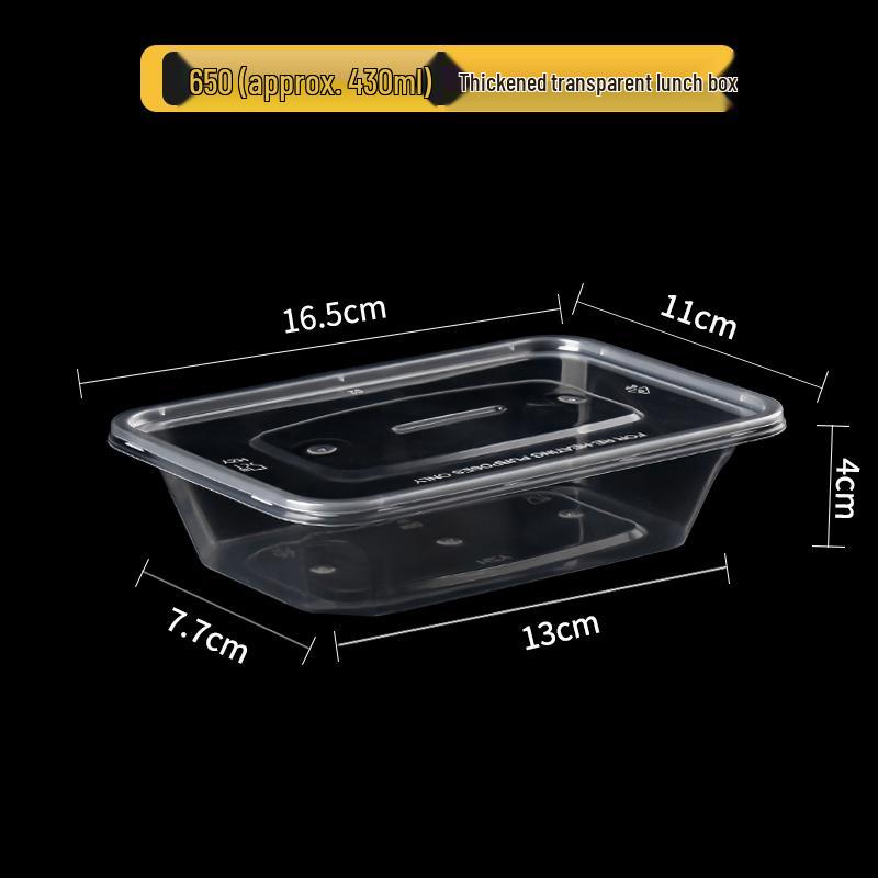Disposable Transparent Food-Grade Round Takeaway Box for Salad, Bento, or Rice - High Temperature Resistant