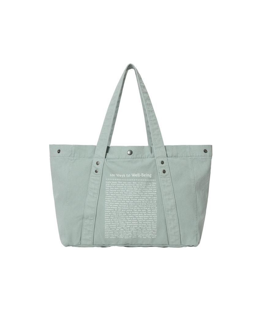 Wellbeing Express Washed Cotton Tote Bag Mint