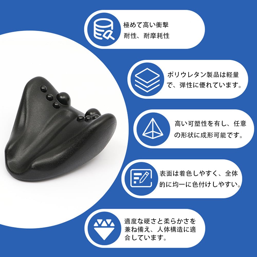 Head Pillow, Shoulder Blade, Back, and Lumbar Massage Pillow, Muscle Relaxer, Polyurethane Foam Cervical Pillow (1 Pc) Black