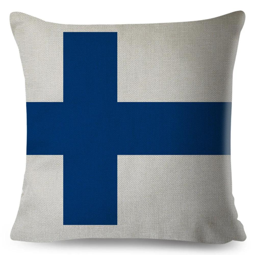 50 Style National Flag Cushion Cover for Sofa Home Children Room Decor Geometric Print Pillowcase Polyester Pillow Case 45x45cm