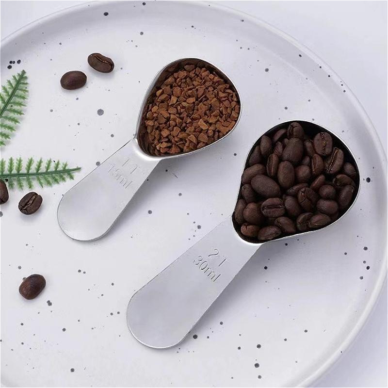 1pc 15/30ml Coffee Bean Scoop with Graduations Short-Handled Measuring Spoon Stainless Steel Coffee Tool Coffee Accessories