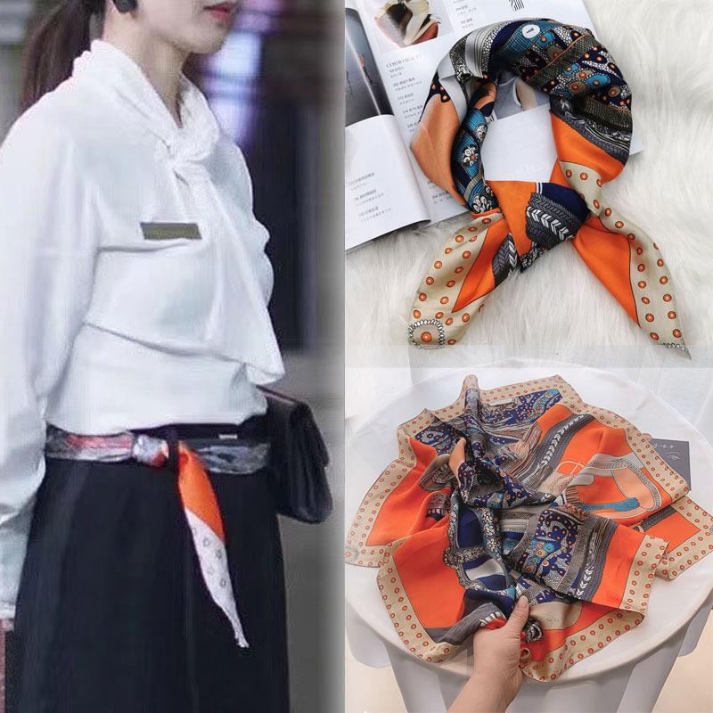 

Шелковый шарф женский сезонный декоративный шарф весенний универсальный профессиональный шелковый шарф 70 см маленький квадратный шарф about 68-70cm