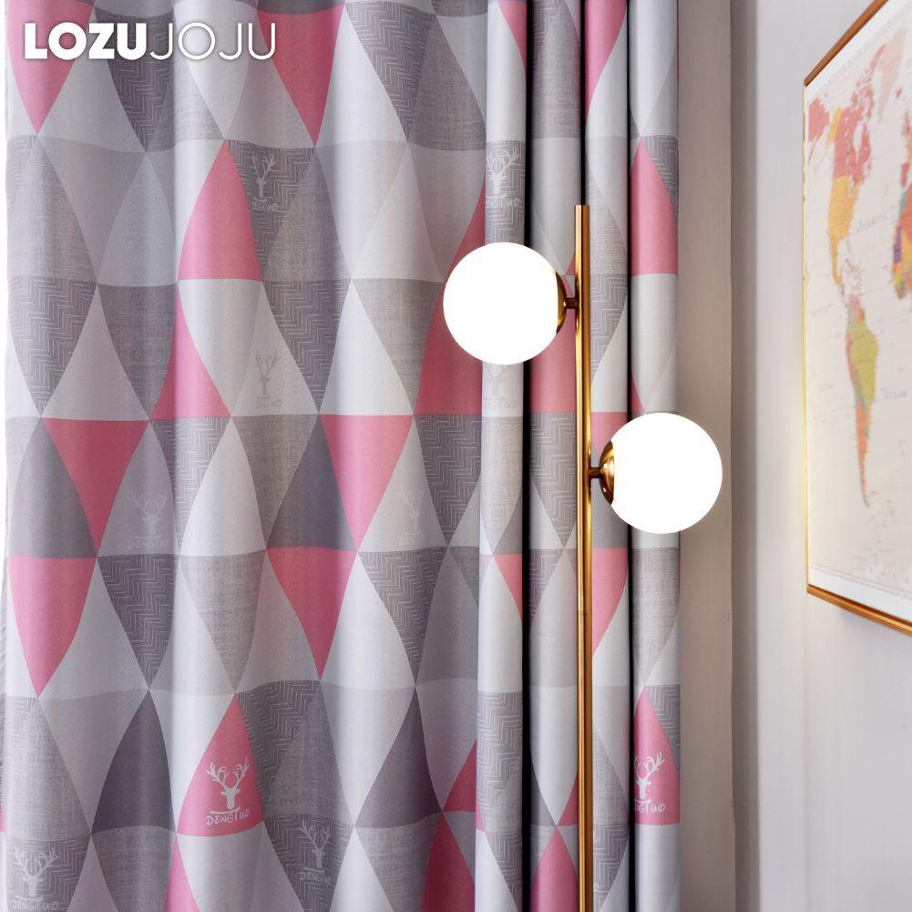 1PC LOZUJOJU Geometric Ins Style Blackout Curtains Modern Minimalist Thick Curtains for Bedroom Living Room Balcony Window for Home Decor