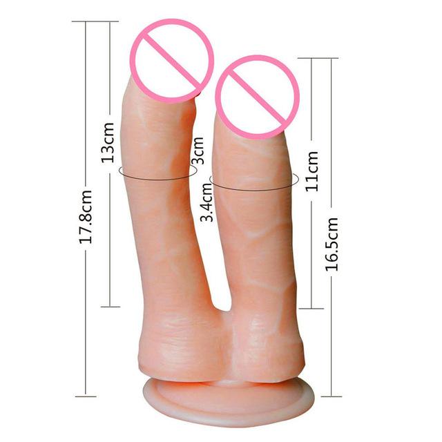Realistyczne dwustronnie zakończone Dildo Dwustronna penetracja na czele Symulowana Penile Sucker Sex Toy dla kobiety